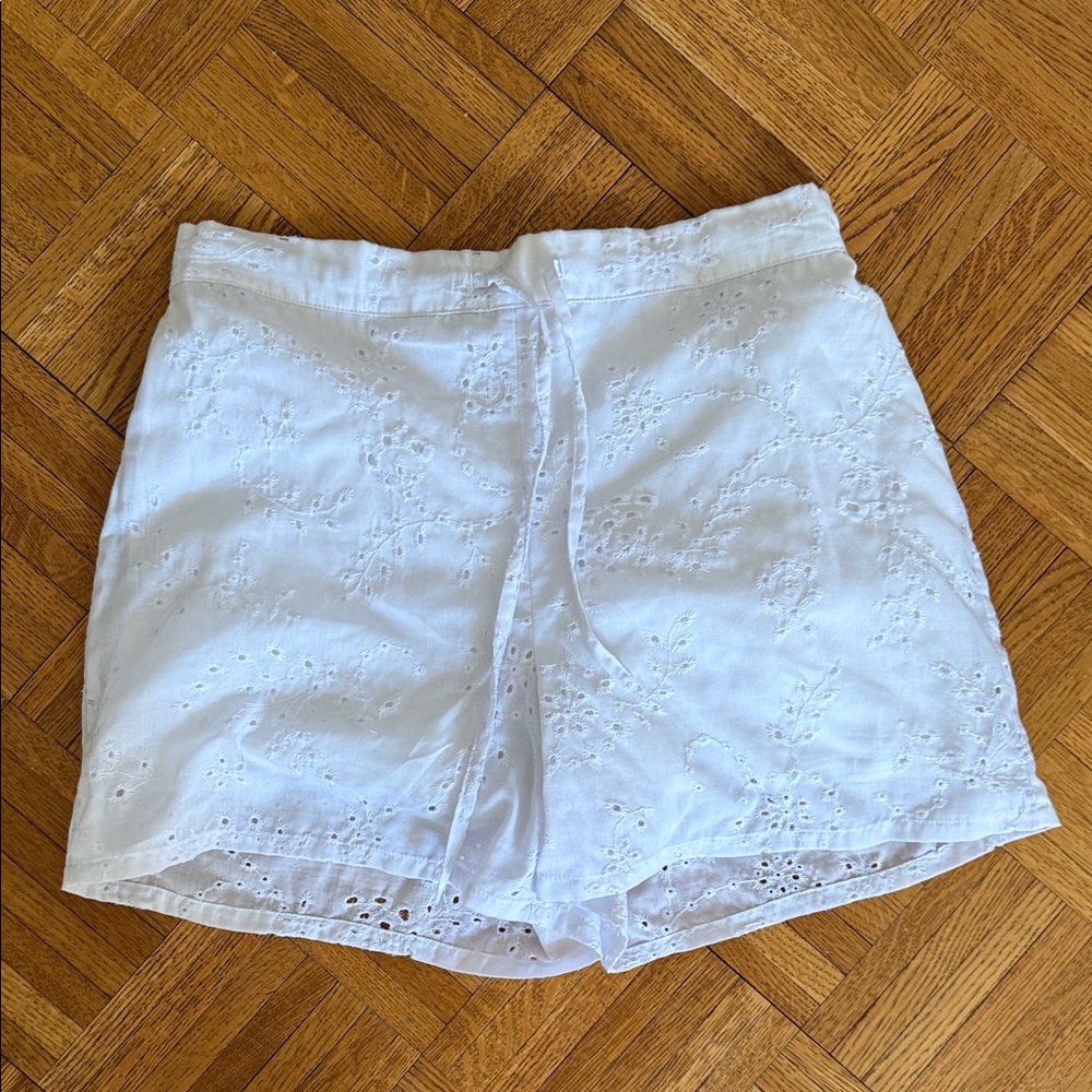 White Eyelet Women Shorts